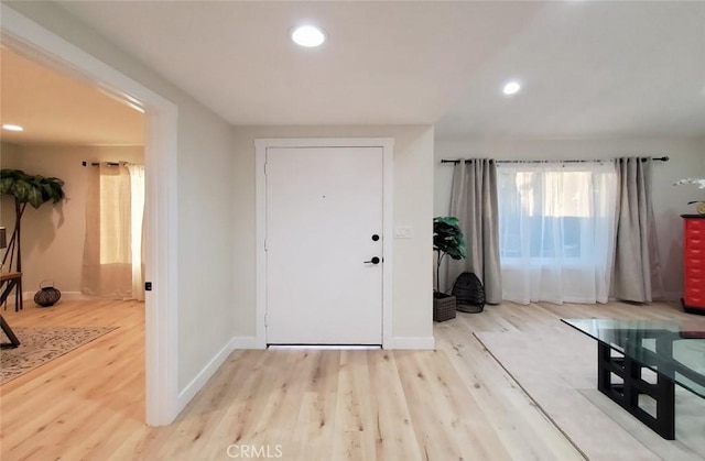 1427 N Cannon St, Orange, CA 92869 - entryway featuring baseboards, recessed lighting, and wood finished floors