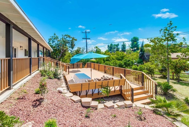 exterior space with a wooden deck