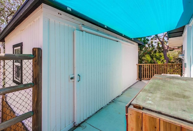view of shed