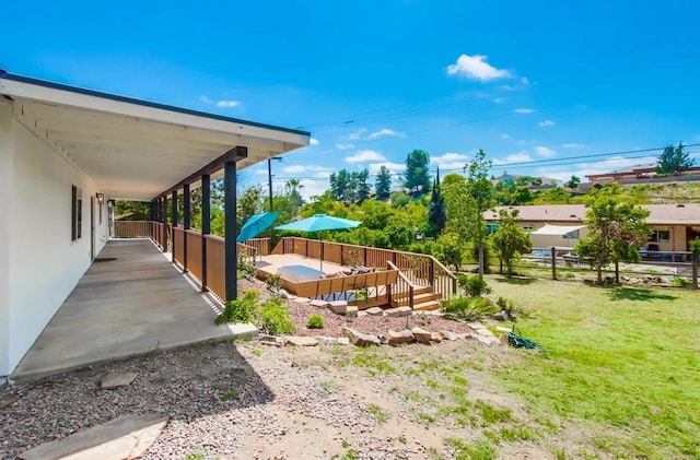 view of yard featuring fence