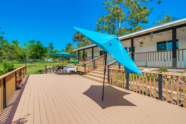 wooden deck with fence
