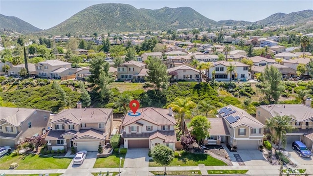 32057 Meadow Wood Ln, Lake Elsinore, CA 92532 - aerial view of residential area featuring a mountain backdrop