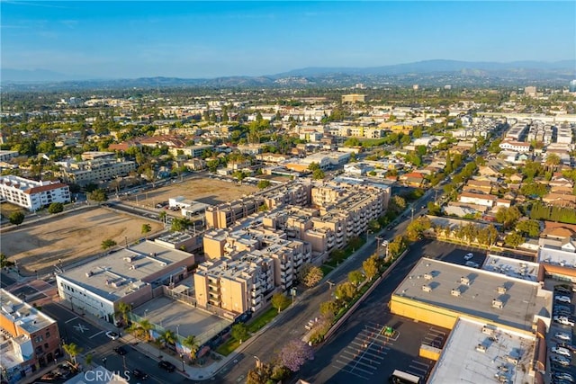 aerial view with a mountain view