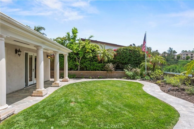view of yard featuring fence