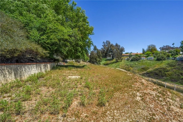 view of yard with fence