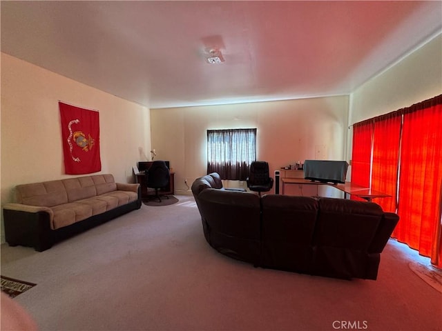 view of carpeted living area