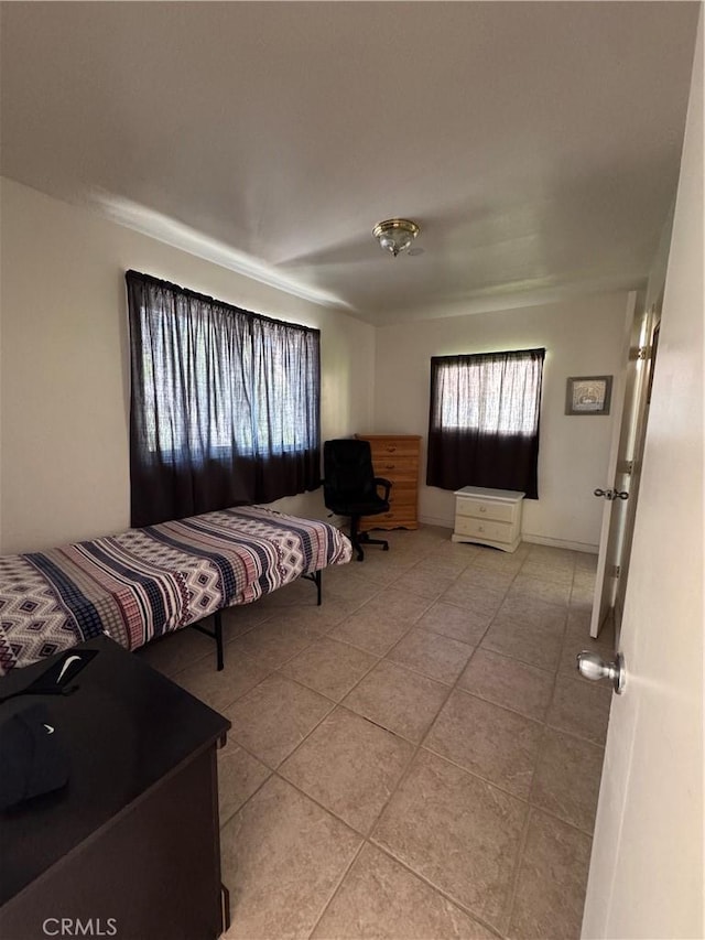 view of tiled bedroom