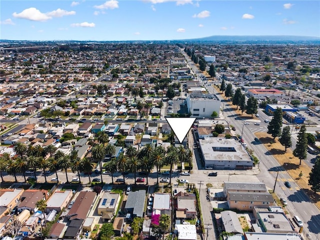 844W 105th St, Los Angeles, CA 90044 - aerial overview of property's location with nearby suburban area