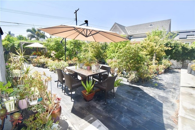 11331 Chapman Ave, Garden Grove, CA 92840 - wooden terrace with outdoor dining space