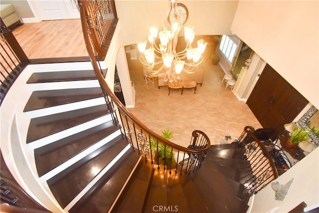 11331 Chapman Ave, Garden Grove, CA 92840 - staircase with a chandelier