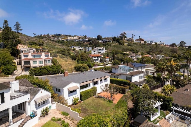 aerial view with a residential view