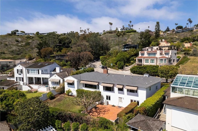 aerial view with a residential view