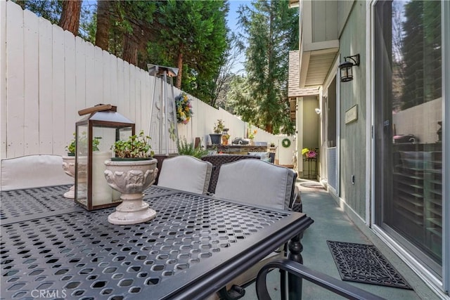 view of patio / terrace with a fenced backyard