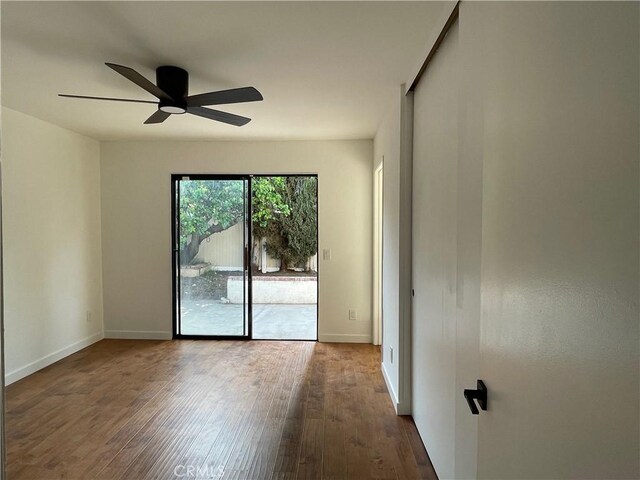 835 Plumwood St, Colton, CA 92324 - empty room featuring a ceiling fan, baseboards, and wood finished floors