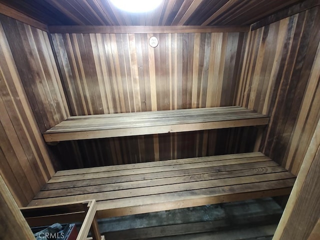 view of sauna