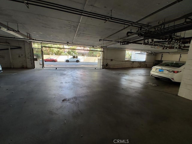 view of parking garage