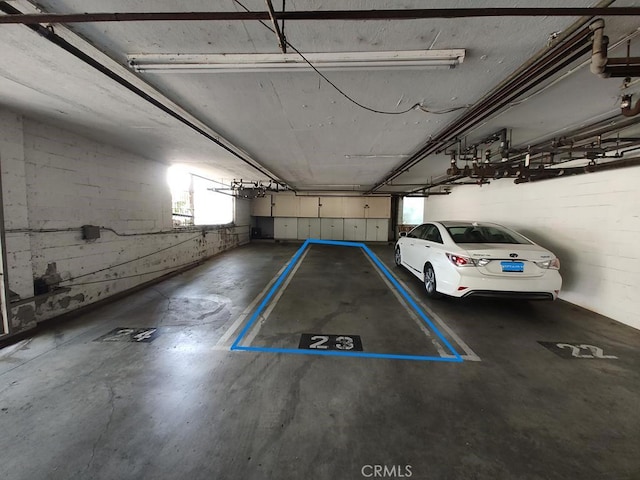 view of parking garage