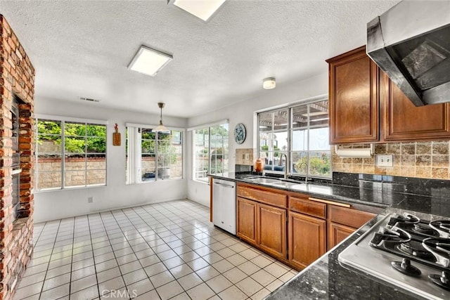 6322 E E W View Dr, Orange, CA 92869 - kitchen featuring range hood, a healthy amount of sunlight, stainless steel appliances, and a sink
