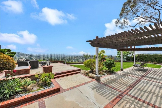 6322 E E W View Dr, Orange, CA 92869 - view of patio / terrace featuring fence and a pergola