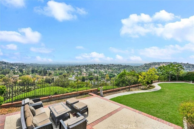 6322 E E W View Dr, Orange, CA 92869 - view of community featuring a patio, fence, and a lawn