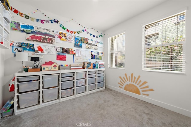 interior space featuring baseboards and carpet flooring