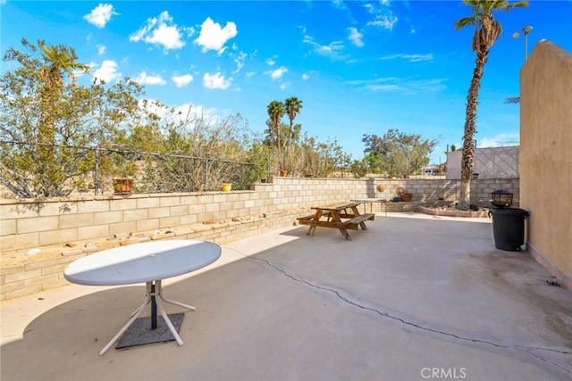 view of patio with a fenced backyard