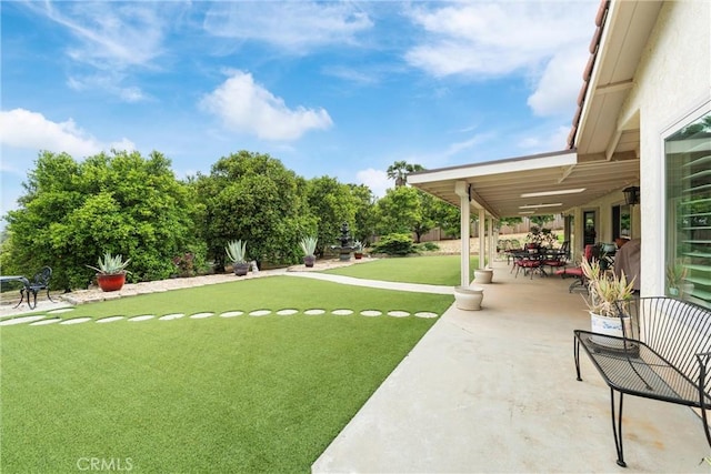 view of yard featuring a patio