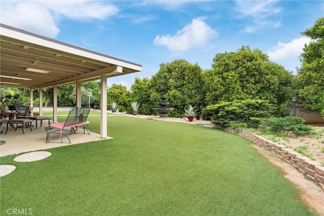 view of yard with a patio area