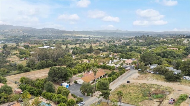 birds eye view of property featuring a mountain view