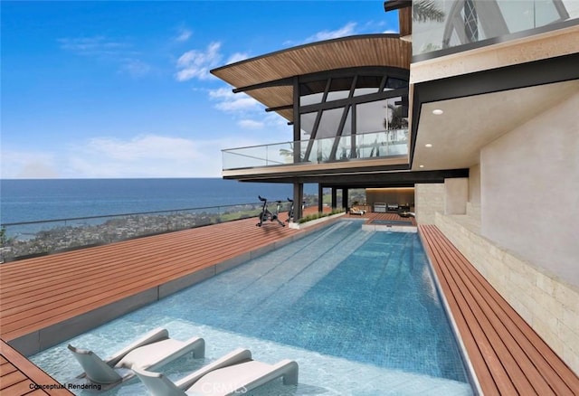 1255 Skyline Dr, Laguna Beach, CA 92651 - view of swimming pool with a water view