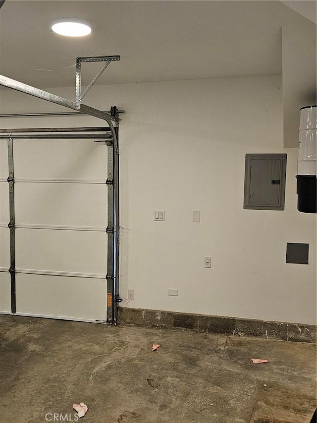 garage with electric panel