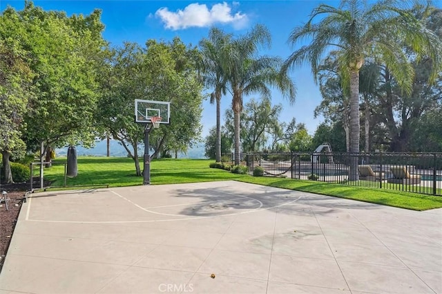 view of basketball court featuring community basketball court