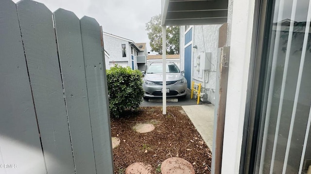 exterior space with gas meter