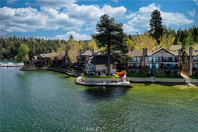 property view of water featuring a residential view