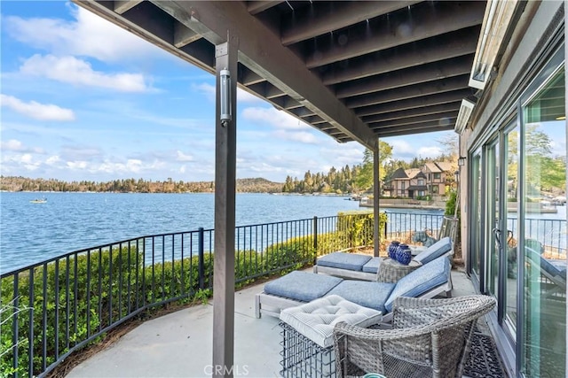 balcony with a water view