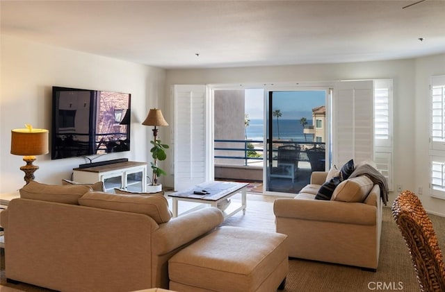 living area featuring a healthy amount of sunlight