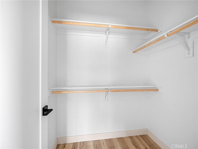 spacious closet with light wood finished floors