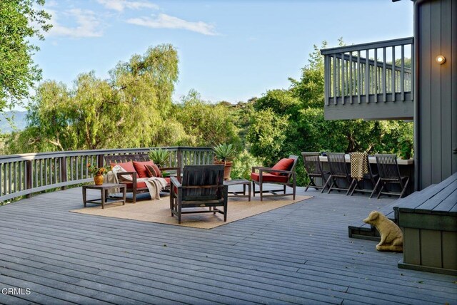 2800 Hermitage Rd, Ojai, CA 93023 - deck with outdoor lounge area
