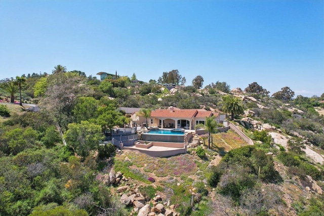 944 Rainbow Crest Rd, Fallbrook, CA 92028 - view from above of property featuring a pool