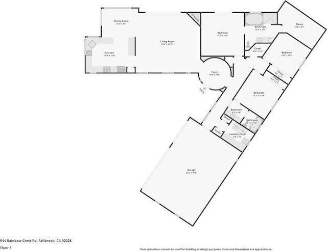 944 Rainbow Crest Rd, Fallbrook, CA 92028 - property floor plan