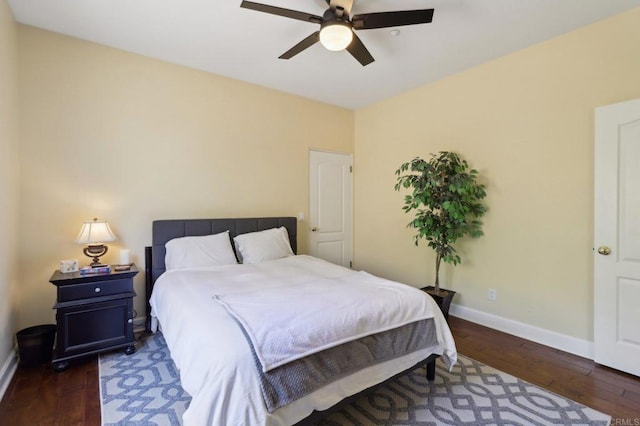 944 Rainbow Crest Rd, Fallbrook, CA 92028 - bedroom featuring hardwood / wood-style flooring, baseboards, and ceiling fan