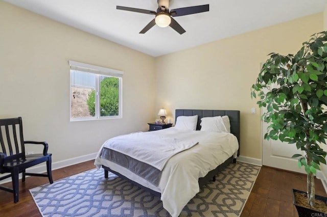 944 Rainbow Crest Rd, Fallbrook, CA 92028 - bedroom featuring wood finished floors, baseboards, and ceiling fan