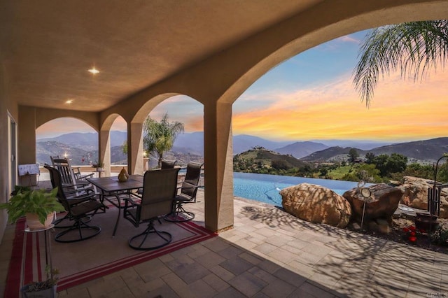 944 Rainbow Crest Rd, Fallbrook, CA 92028 - view of patio with a mountain view and outdoor dining area