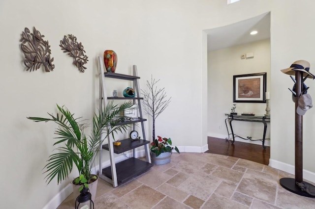 944 Rainbow Crest Rd, Fallbrook, CA 92028 - hall with stone tile flooring and baseboards