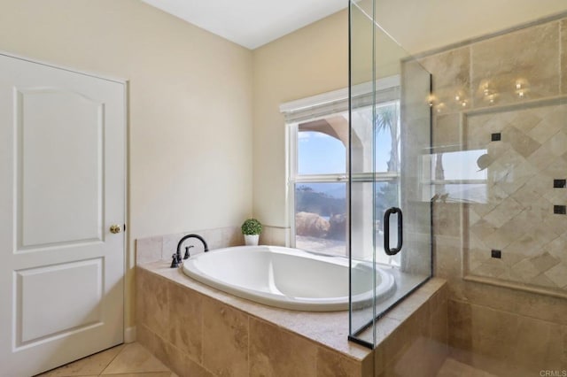 944 Rainbow Crest Rd, Fallbrook, CA 92028 - full bath with a garden tub, a stall shower, and tile patterned flooring