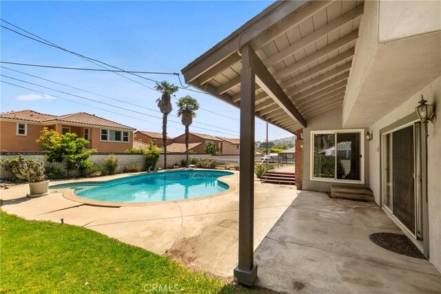 1430 Caballo Ranch Rd, San Dimas, CA 91773 - view of swimming pool featuring a fenced in pool, a fenced backyard, and a patio area