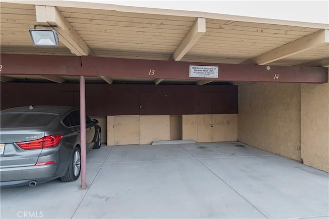 view of garage
