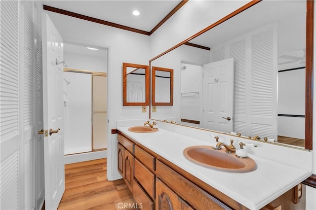 8913 La Dona Ct, Fountain Valley, CA 92708 - bathroom with a sink, a closet, and wood finished floors