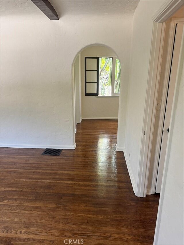 1960 Olive Way, Pasadena, CA 91104 - hallway with arched walkways, dark wood finished floors, and baseboards