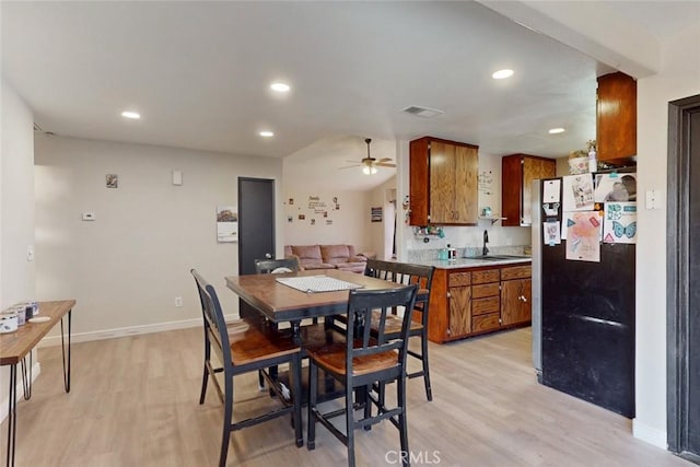 3003 Corinne Ct, Live Oak, CA 95953 - dining area featuring light wood-style flooring, ceiling fan, baseboards, and recessed lighting